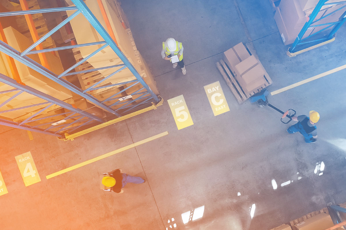 Warehouse action from above